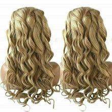 Load image into Gallery viewer, Luxury Curly Ombre Honey #27 Golden Blonde 100% Human Hair Swiss 13x4 Lace Front Glueless Wig U-Part, 360 or Full Lace Upgrade Available