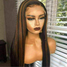 Load image into Gallery viewer, Luxury Remy Auburn Brown 100% Human Hair Swiss 13x4 Lace Front Wig Ombre #30 Balayage Highlight U-Part, 360 or Full Lace Upgrade Available