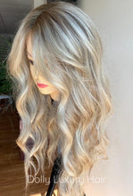 Load image into Gallery viewer, BELLE | Luxe Light Sunny Blonde Balayage Human Hair Swiss 13x4 Lace Front Wig  Bleached Knots Transparent Lace Full Lace Upgrade Available