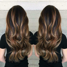 Load image into Gallery viewer, Luxury Natural Black Caramel Blonde Balayage Highlight 100% Human Hair Swiss 13x4 Lace Front Wig U-Part, 360 or Full Lace Upgrade Available