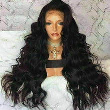 Load image into Gallery viewer, Luxury Remy Wavy Body Wave #1B Black 100% Human Hair Swiss 13x4 Lace Front Glueless Wig U-Part, 360 or Full Lace Upgrade Available