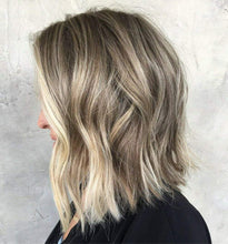 Load image into Gallery viewer, Luxury Ash Blonde Balayage Highlight  100% Human Hair Swiss 13x4 Lace Front Glueless Wig U-Part, 360 or Full Lace Upgrade Available