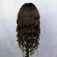 Load image into Gallery viewer, Luxury Remy Wavy Ombre Ash Brown 100% Human Hair Swiss 13x4 Lace Front Glueless Wig U-Part, 360 or Full Lace Upgrade Available