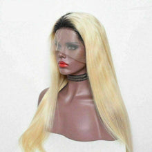Load image into Gallery viewer, Luxury Straight Ombre Platinum #613 Blonde 100% Human Hair Swiss 13x4 Lace Front Glueless Wig U-Part, 360 or Full Lace Upgrade Available