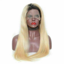Load image into Gallery viewer, Luxury Straight Ombre Platinum #613 Blonde 100% Human Hair Swiss 13x4 Lace Front Glueless Wig U-Part, 360 or Full Lace Upgrade Available
