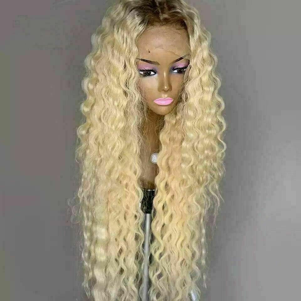 Luxury Remy Ombre Blonde Deep Wave Curly 100% Human Hair Swiss