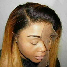 Load image into Gallery viewer, Luxury Ombre Auburn #30 100% Human Hair Swiss 13x4 Lace Front Glueless Wig Straight U-Part, 360 or Full Lace Upgrade Available