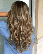 Load image into Gallery viewer, Luxury Dark Blonde Balayage Highlight  100% Human Hair Swiss 13x4 Lace Front Glueless Wig U-Part, 360 or Full Lace Upgrade Available