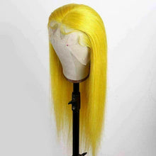 Load image into Gallery viewer, Luxury Remy Bright Yellow 100% Human Hair Swiss 13x4 Lace Front Glueless Wig Cosplay Colouful U-Part, 360 or Full Lace Upgrade Available