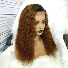 Load image into Gallery viewer, Luxury Remy Natural Wave Ombre Auburn Brown 100% Human Hair Swiss 13x4 Lace Front Glueless Wig U-Part, 360 or Full Lace Upgrade Available