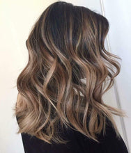 Load image into Gallery viewer, Luxury Dark Brown Blonde Balayage Highlight  100% Human Hair Swiss 13x4 Lace Front Glueless Wig U-Part, 360 or Full Lace Upgrade Available