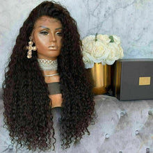 Load image into Gallery viewer, Luxury Remy Deep Curly Black 100% Human Hair Swiss 13x4 Lace Front Glueless Wig #1B U-Part, 360 or Full Lace Upgrade Available