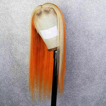 Load image into Gallery viewer, Luxury Orange Streak 100% Human Hair Swiss 13x4 Lace Front Glueless Wig Colouful U-Part or Full Lace Upgrade Available