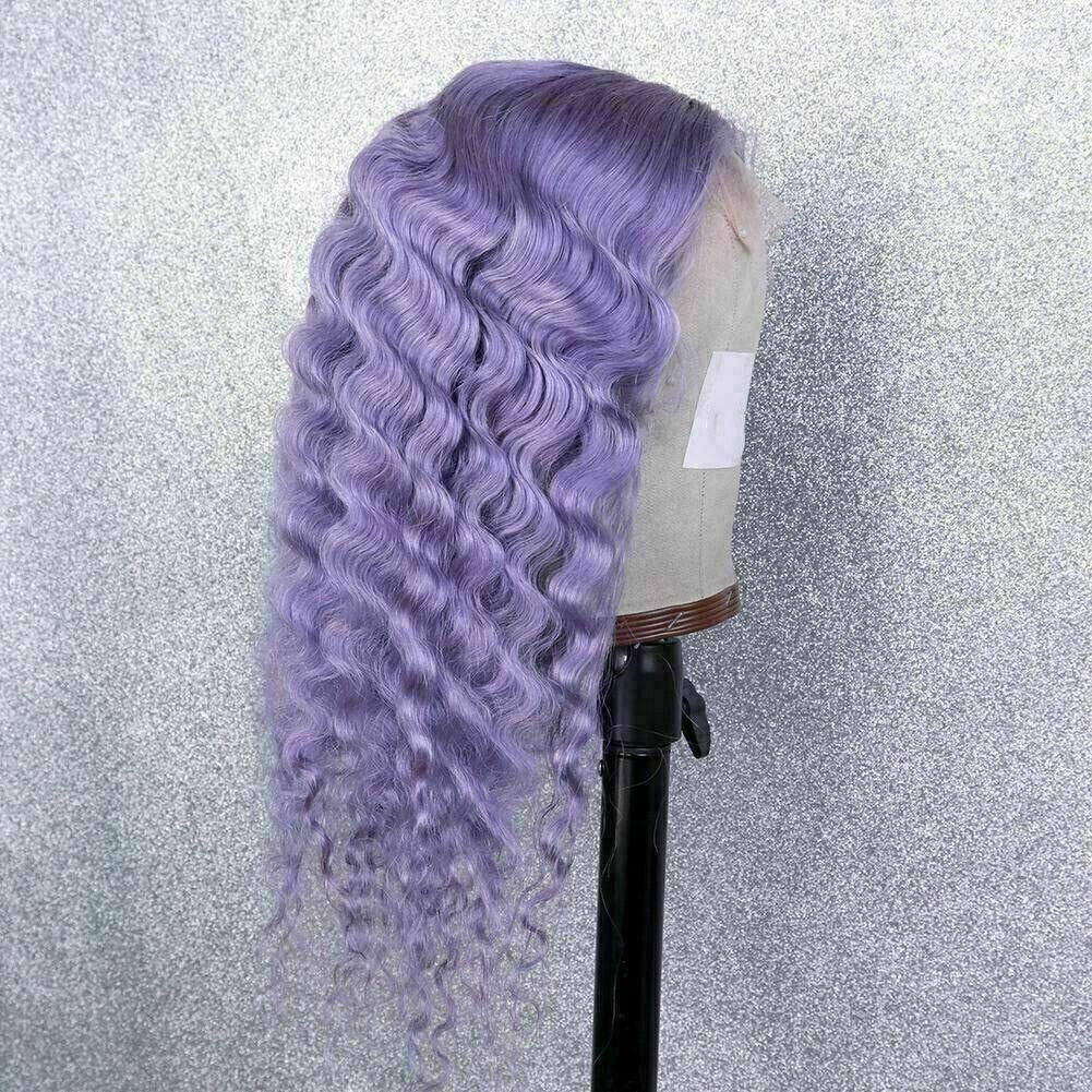 Luxury Remy Deep Wave Purple Lilac Lavender 100% Human Hair  display picture 1