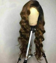 Load image into Gallery viewer, Luxury Brazilian Wavy Brown Loose Wave 100% Human Hair Swiss 13x4 Lace Front Glueless Wig Ombre U-Part, 360 or Full Lace Upgrade Available