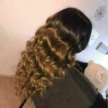 Load image into Gallery viewer, Luxury Wavy Ombre Auburn #30 Brown 100% Human Hair Swiss 13x4 Lace Front Glueless Wig Highlight U-Part, 360 or Full Lace Upgrade Available