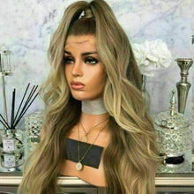 Load image into Gallery viewer, Luxury Light Brown Blonde Balayage Highlight 100% Human Hair Swiss 13x4 Lace Front Wig Highlight U-Part, 360 or Full Lace Upgrade Available