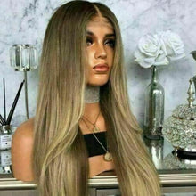 Load image into Gallery viewer, Luxury Light Brown Blonde Balayage Highlight 100% Human Hair Swiss 13x4 Lace Front Wig Highlight U-Part, 360 or Full Lace Upgrade Available