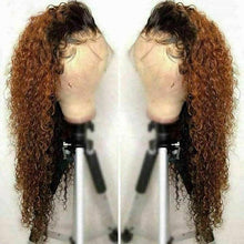 Load image into Gallery viewer, Luxury Curly Ombre 100% Human Hair Swiss 13x4 Lace Front Glueless Wig Auburn Brown Color #30 U-Part, 360 or Full Lace Upgrade Available