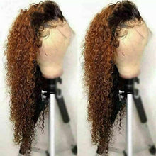 Load image into Gallery viewer, Luxury Curly Ombre 100% Human Hair Swiss 13x4 Lace Front Glueless Wig Auburn Brown Color #30 U-Part, 360 or Full Lace Upgrade Available