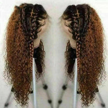 Load image into Gallery viewer, Luxury Curly Ombre 100% Human Hair Swiss 13x4 Lace Front Glueless Wig Auburn Brown Color #30 U-Part, 360 or Full Lace Upgrade Available