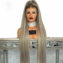 Load image into Gallery viewer, Luxury Ash Blonde Ombre 100% Human Hair Swiss 13x4 Lace Front Glueless Wig  Balayage Highlight U-Part, 360 or Full Lace Upgrade Available