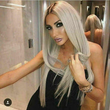 Load image into Gallery viewer, Luxury Ash Blonde Ombre 100% Human Hair Swiss 13x4 Lace Front Glueless Wig  Balayage Highlight U-Part, 360 or Full Lace Upgrade Available