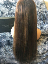 Load image into Gallery viewer, Luxury Dark and Light Brown Balayage Highlight Blonde 100% Human Hair Swiss 13x4 Lace Front Wig U-Part, 360 or Full Lace Upgrade Available