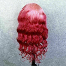 Load image into Gallery viewer, Luxury Remy Baby Pink Fuchsia 100% Human Hair Swiss 13x4 Lace Front Glueless Wig Ombre Wavy Colouful U-Part or Full Lace Upgrade Available