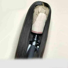 Load image into Gallery viewer, Luxury Brazilian Straight #1B Black 100% Human Hair Swiss 13x4 Lace Front Glueless Wig U-Part, 360 or Full Lace Upgrade Available