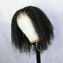 Load image into Gallery viewer, Luxury Remy Kinky Curly Black 100% Human Hair Swiss 13x4 Lace Front Glueless Wig #1B U-Part, 360 or Full Lace Upgrade Available