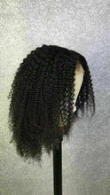 Load image into Gallery viewer, Luxury Remy Kinky Curly Black 100% Human Hair Swiss 13x4 Lace Front Glueless Wig #1B U-Part, 360 or Full Lace Upgrade Available