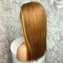 Load image into Gallery viewer, Luxury Remy Ginger Brown Ash Blonde Auburn 100% Human Hair Swiss 13x4 Lace Front Glueless Wig U-Part, 360 or Full Lace Upgrade Available