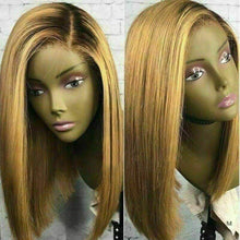Load image into Gallery viewer, Luxury Honey Medium Blonde Bob Human Hair Swiss 13x4 Lace Front Glueless Wig Human Ombre U-Part, 360 or Full Lace Upgrade Available