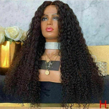 Load image into Gallery viewer, Luxury Remy Kinky Curly Black 100% Human Hair Swiss 13x4 Lace Front Glueless Wig Black #1B U-Part, 360 or Full Lace Upgrade Available