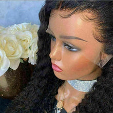 Load image into Gallery viewer, Luxury Remy Kinky Curly Black 100% Human Hair Swiss 13x4 Lace Front Glueless Wig Black #1B U-Part, 360 or Full Lace Upgrade Available