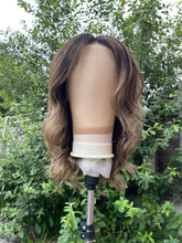 Load image into Gallery viewer, Luxury Balayage Highlight Dark Brown Ash Blonde 100% Human Hair Swiss 13x4 Lace Front Glueless Wig  U-Part or Full Lace Upgrade Available