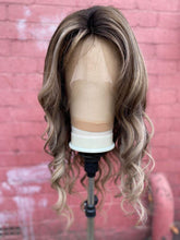 Load image into Gallery viewer, Luxury Balayage Highlight Brown Ash Blonde 100% Human Hair Swiss 13x4 Lace Front Glueless Wig  U-Part, 360 or Full Lace Upgrade Available