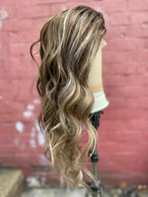 Load image into Gallery viewer, Luxury Balayage Highlight Brown Ash Blonde 100% Human Hair Swiss 13x4 Lace Front Glueless Wig  U-Part, 360 or Full Lace Upgrade Available