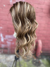 Load image into Gallery viewer, Luxury Balayage Highlight Brown Ash Blonde 100% Human Hair Swiss 13x4 Lace Front Glueless Wig  U-Part, 360 or Full Lace Upgrade Available