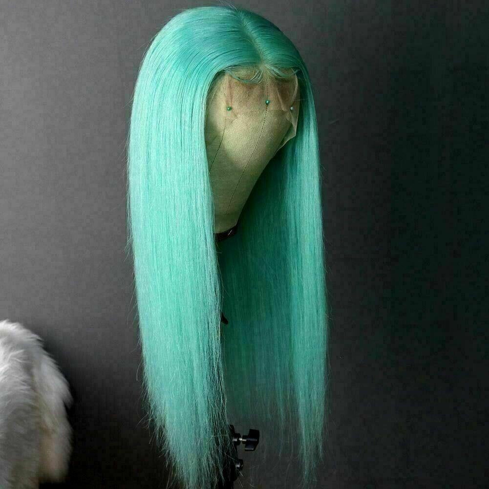 Luxury Remy Light Blue 100% Human Hair Swiss 13x4 Lace Front 