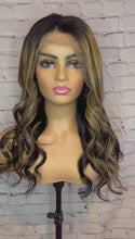 Load and play video in Gallery viewer, READY TO SHIP 20” 150% 13x4 Lace Front Natural Black and Blonde Balayage Highlighted Human Hair Wig