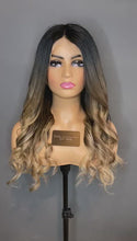 Load and play video in Gallery viewer, SALE READY TO SHIP Luxury 20” 150% Lace Front Dark Brown & Blonde Ombre Balayage Wig