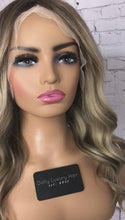 Load and play video in Gallery viewer, READY TO SHIP Luxury 22” 150% Lace Front Ash Blonde M Cap Balayage Wig Human Hair Swiss Glueless Sale Bleached Knots