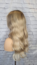 Load image into Gallery viewer, READY TO SHIP Luxury 22” 150% Lace Front Ash Blonde and Brown Small Cap Balayage Wig Human Hair Swiss Glueless Sale Bleached Knots