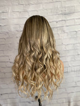 Load image into Gallery viewer, READY TO SHIP Luxury 18” 150% Ash Blonde 13x6 Human Hair Balayage Highlight Wig