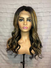 Load image into Gallery viewer, READY TO SHIP 20” 150% 13x4 Lace Front Natural Black and Blonde Balayage Highlighted Human Hair Wig