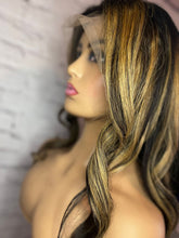 Load image into Gallery viewer, READY TO SHIP 20” 150% 13x4 Lace Front Natural Black and Blonde Balayage Highlighted Human Hair Wig