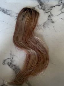 Luxury READY TO SHIP Balayage 20” Mono Topper 3.25”x3.5” Golden Blonde Light Blonde
