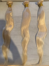 Load image into Gallery viewer, Luxury READY TO SHIP 24” 24” 24” Platinum Blonde #613 Human Hair Extensions
